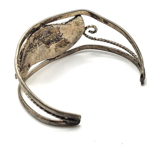 Alpaca Bangle Bracelet Mother of Pearl Inlay Enamel Bangle Bracelet 7in - Picture 5 of 7